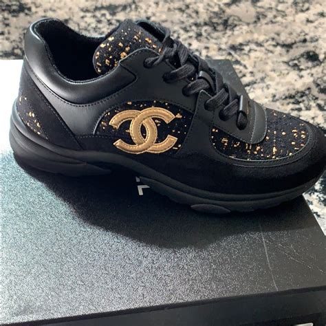 used chanel trainers|chanel trainers women black.